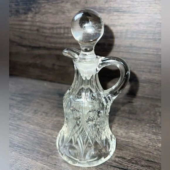 Vintage Colonial Cruet Brilliant Cut Crystal Glass Vinaigrette Bottle - Picture 1 of 5